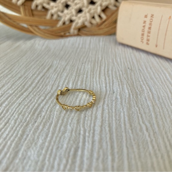 Vintage “Elsie” Gold Promise Ring Heart Reversible Dainty Petite Simple Elegant - Picture 10 of 14